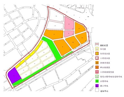 內湖區第五期市地重劃範圍及土地使用分區示意圖