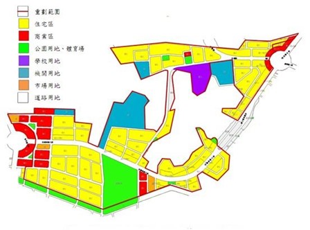 內湖區第四期市地重劃範圍及土地使用分區示意圖 